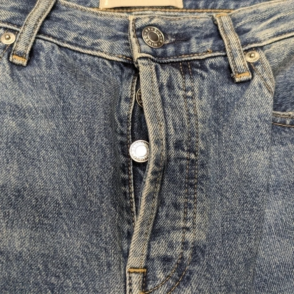 Everlane Jeans Women's 26 Blue Medium Wash The Cheeky Crop Raw Hem Cotton